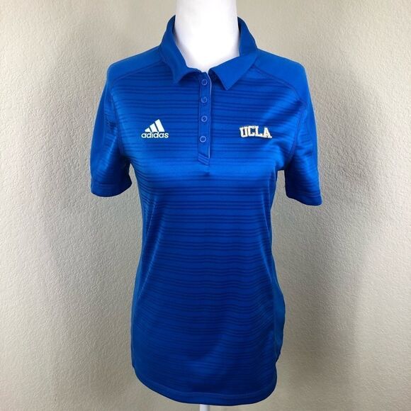 Adidas Climalite Blue Striped UCLA Polo Shirt Size S - Picture 2 of 7